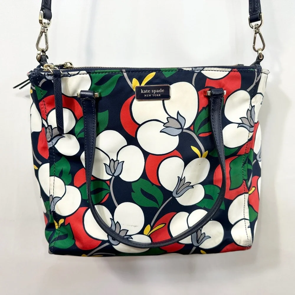 Kate Spade Dawn Breezy Floral Medium Satchel Handbag Purse Crossbody Bag